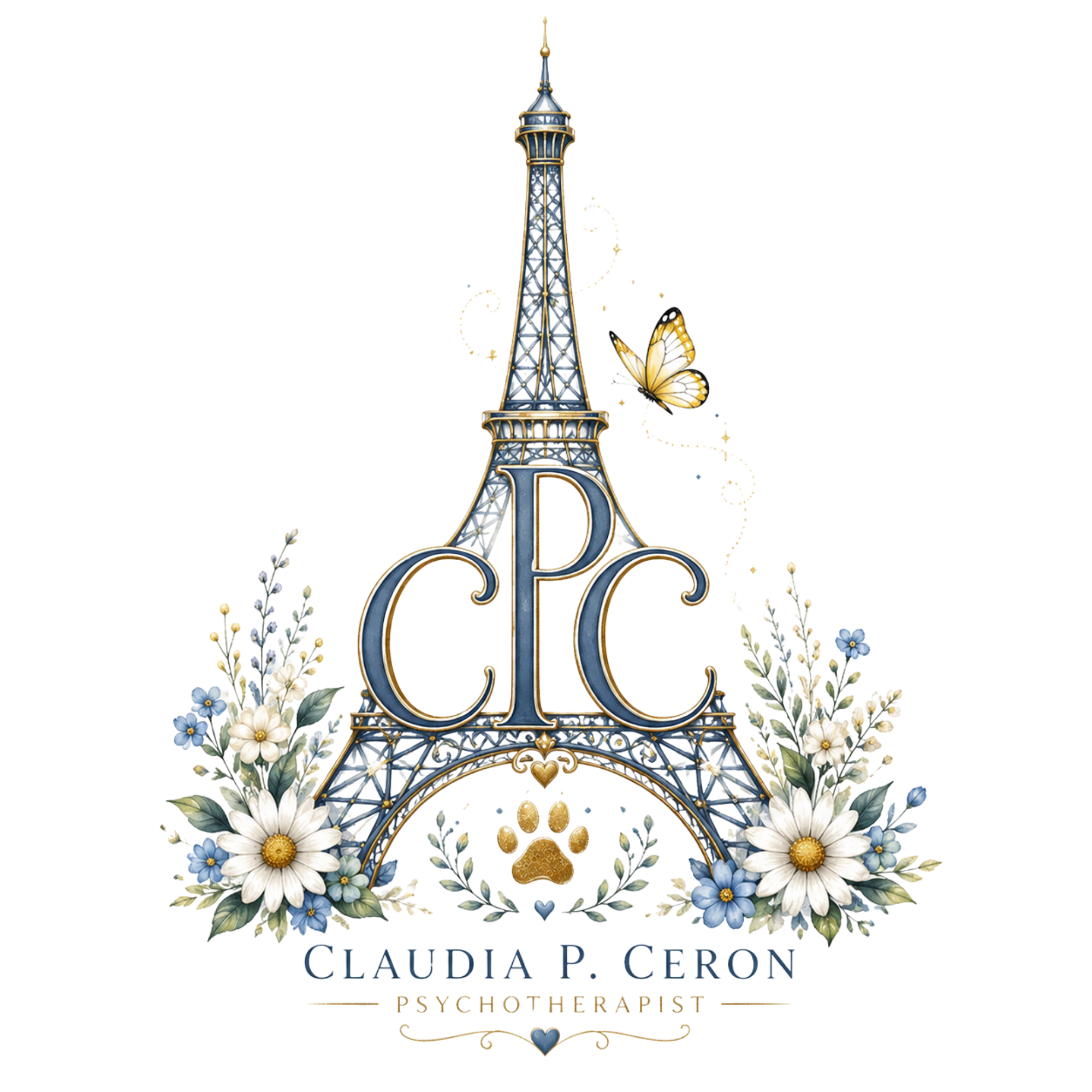 Claudia P. Ceron Paris-inspired personal brand logo