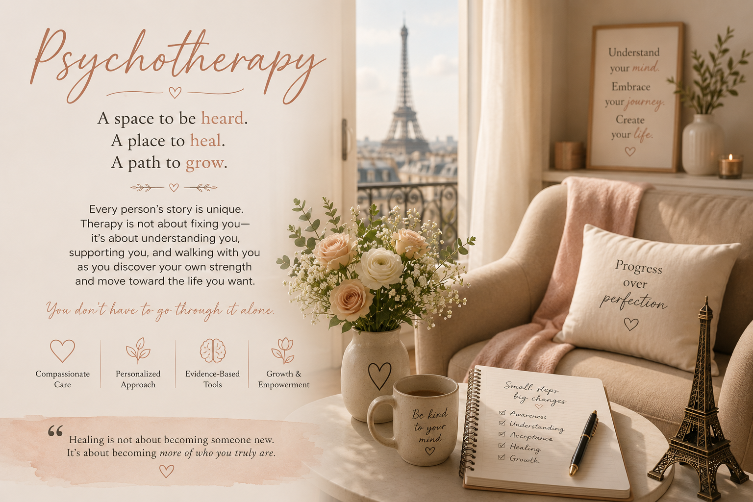 Psychotherapy: A space to be heard, a place to heal, a path to grow